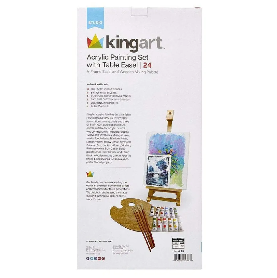 Acrylic Paint and Tabletop Easel Set