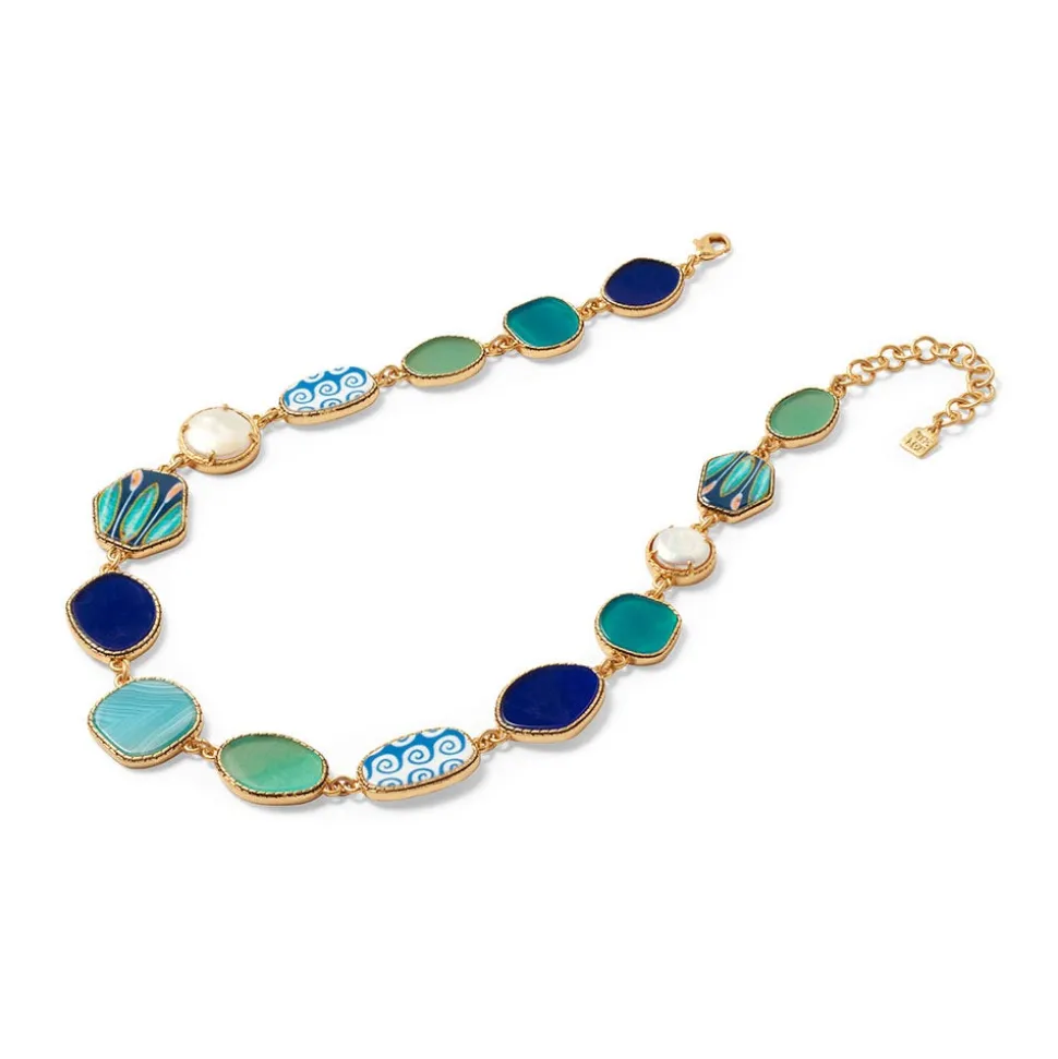 Ancient Mixed Motifs Glass Statement Necklace