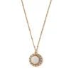Celestial Symbols Carved Mother-of-Pearl Pendant Necklace