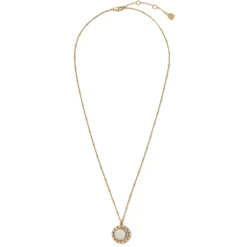 Celestial Symbols Carved Mother-of-Pearl Pendant Necklace