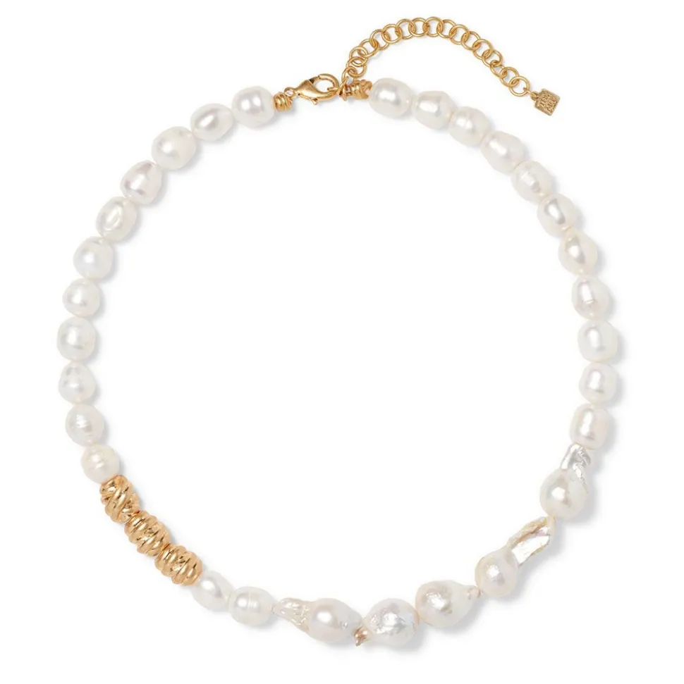 Cypriot Twist Pearl Necklace and Drop Earrings Set
