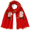 Edo Blossoms and Butterflies Embroidered Shawl