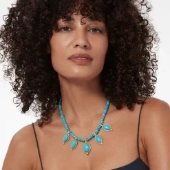 Egyptian Hathor Turquoise Multi-Drop Necklace