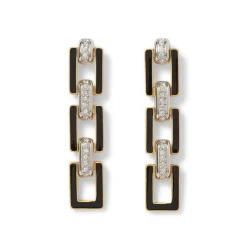 European Buckle Enamel Collar Necklace and Drop Earrings Set