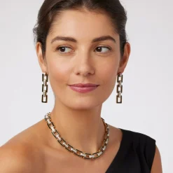 European Buckle Enamel Drop Earrings