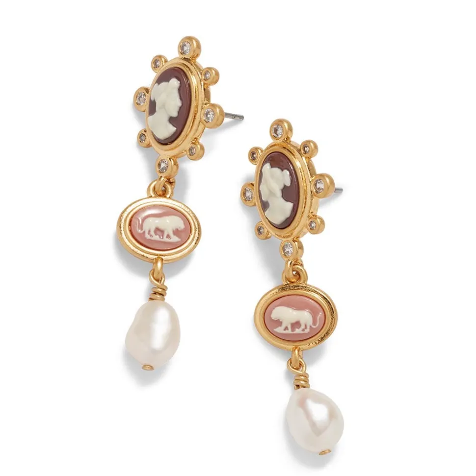 European Cameo Drop Earrings
