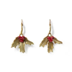 Holly Berry Jade Drop Earrings