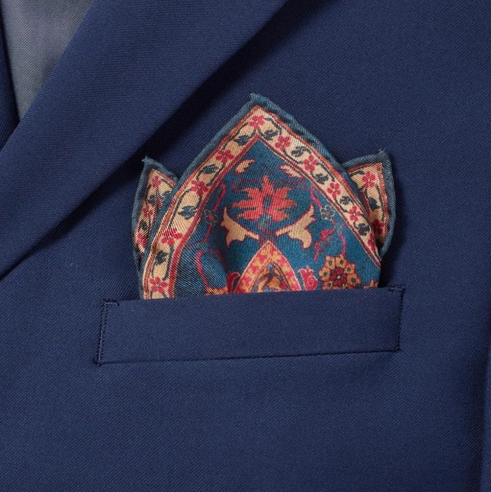 Iranian Vase Carpet Silk Pocket Square