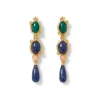 Japanese Imari Linear Drop Earrings