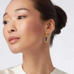 Kashan Carpet Rectangular Drop Earrings