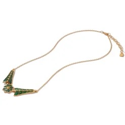Lotus Pagoda Plique-à-Jour Pendant Necklace