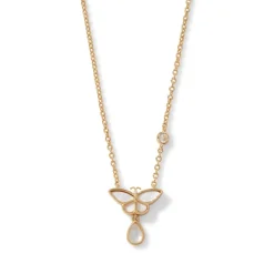 Meiji Butterfly Pendant Necklace and Drop Earrings Set
