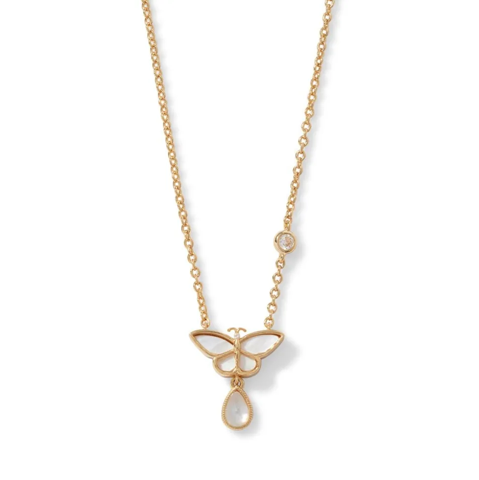 Meiji Butterfly Pendant Necklace and Drop Earrings Set