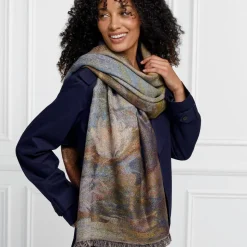 Monet Bridge and Water Lilies Shawl