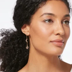 Moonface and Crescent Drop Earrings
