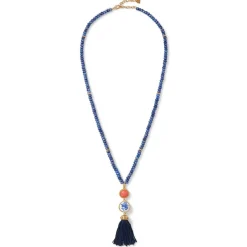 Qing Bottle Lariat Necklace and Floral Drop Earrings Set