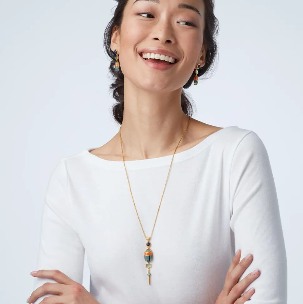 Royal Scarab Lariat Necklace