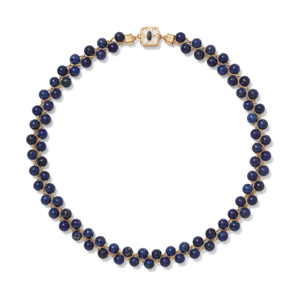 Spanish Baldric Lapis Braided Necklace