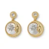 Spanish Day and Night Moon Drop Earrings