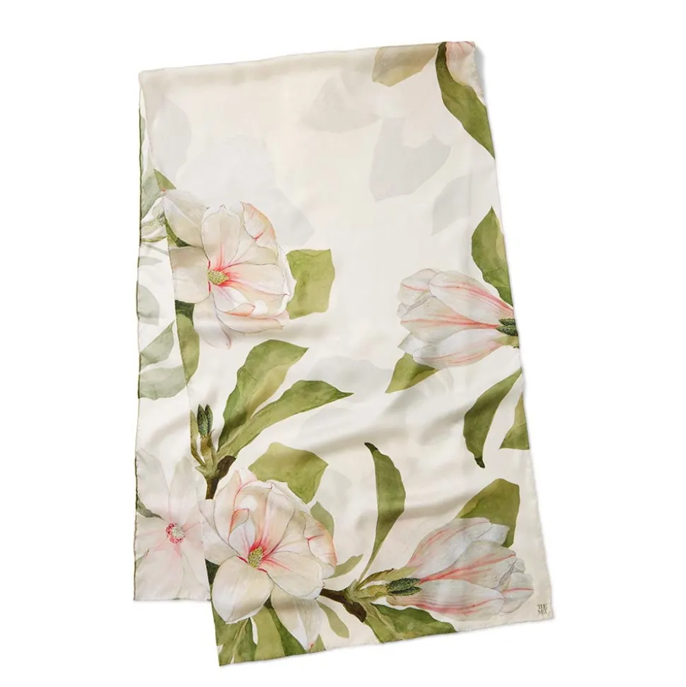 Studies of Magnolias Oblong Silk Scarf