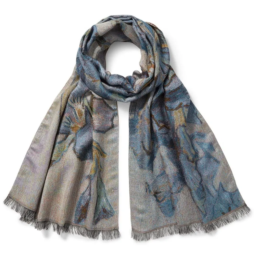 Van Gogh Irises Wool-Blend Shawl