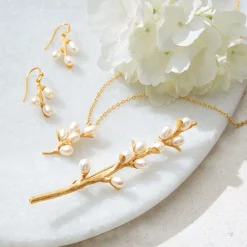 Willow Catkins Pearl Brooch